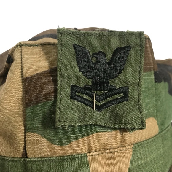 Navy Camo Camouflage Military Hat Woodland Utility cap size Small - Picture 2 of 8